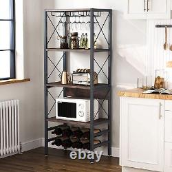 Freestanding 8 Bottle Wine Rack, Open Wine Storage Display Shelves for Home Bar