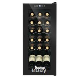 Freestanding Compact Wine Cooler Fridge 18 Bottle Capacity Digital Glass Door