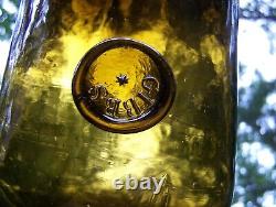 GIBBS Sealed English Squat spirits, cylinder, Magnum, black glass, MINT Sand P
