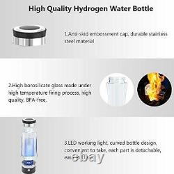 GOSOIT Hydrogen Water Alkaline Glass Bottle with Beautiful LED Indicator, Cont