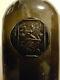 G. B. Sealed Wine Griffin Seal Ricketts Patent Cylinder Early Black Glass Bottle