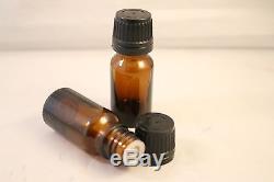 Glass Amber Euro Dropper Bottles for Essential Oils 5ml with Black Caps 500-pack