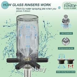 Glass Rinser for Kitchen Sink FONTOP Metal Bottle Washer Cup Cleaner Sink Attach
