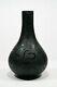 Gorgeous Black Satin Kosta Boda Art Glass Whimsical Heart Bottle Vase With Label