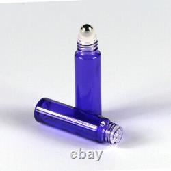 Gradient Empty Glass Roll on Stainless steel Roller Ball Essential Oil Bottles