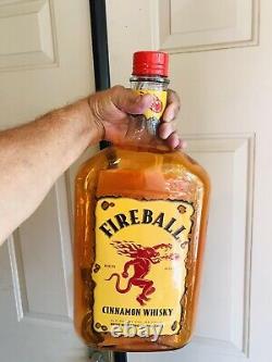 HUGE Fireball Cinnamon Whisky 18 Glass Dummy Display Bottle Empty Red Hot Devil