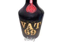 HUGE VAT 69 Scotch Whiskey Glass Bottle Retro Bar Decor Empty Liquor Bottle