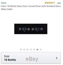 Haier 18-Bottle Dual Zone Curved Door with Smoked Glass Wine Cellar / Wine Fridg