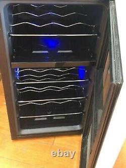 Haier 18-Bottle Dual-Zone Wine Cellar with Touch Screen Controls Black