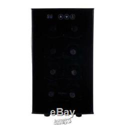 Haier 8 Bottle Wine Cooler Capacity Cellar Black with Smoked Glass Storage