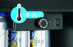 Haier Mini Beverage Fridge Cooler 150 Can Locking Stainless Steel Glass Door NEW