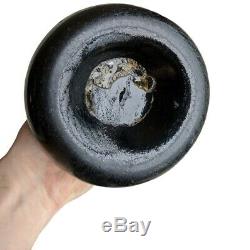 Half Size English Onion Bottle Black Glass ca 1775 Stippled King George pontil