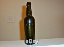 Hand Blown Black Glass Ale or Beer Bottle