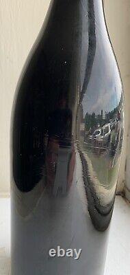 Hand Blown Pontil Bottle Opaque Black Glass 12 tall