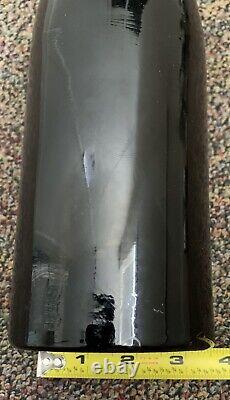 Hand Blown Pontil Bottle Opaque Black Glass 12 tall