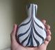 Heavy Cased Art Glass Pocket Flask With Blue & Black Swirls Hand Blown Scarce