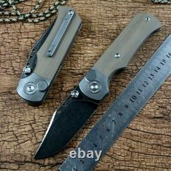 High-End Drop Point Folding Knife Pocket Hunting Survival D2 Steel TC4 Titanium