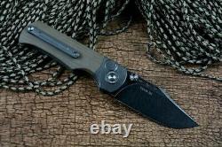 High-End Drop Point Folding Knife Pocket Hunting Survival D2 Steel TC4 Titanium
