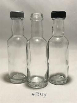 High Quality 5cl / 50ml Miniature Glass Spirits Bottle c/w black or silver cap