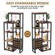 Home Wine Bar Rack With Glass Holder Wine Storage And Open Shelves Convertible