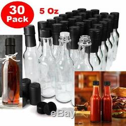 Hot Sauce Bottles Empty Glass Woozy Bottles 30 Pack 5 Oz Oil, Vinegar Dispensers