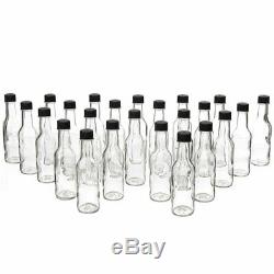Hot Sauce Woozy Empty Clear Glass Bottles With Black Caps 5 Oz 264 Pack