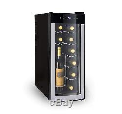 Igloo 12-Bottle Wine Cooler with Curved Glass Door, Black