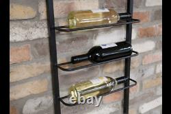 Industrial Metal Wall Furniture Wine Glass Bottle Drinks Storage Shelf Rack Unit