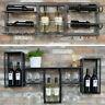 Industrial Metal Wine Wall Cabinet Distressed Style Storage Bottle Glass Unit