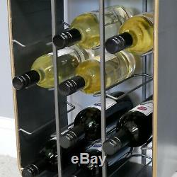 Industrial Retro Metal Wine Cabinet Rustic Black Gold Wine Glass Bottle Gin Unit