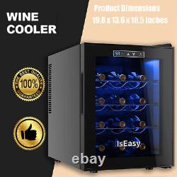 IsEasy 14Inch Wine Cooler Countertop Freestanding Wine Cellars Digital 12Bottle
