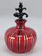 Italian Murano Cenedese Vetri Red Black & Clear Filigrana Perfume Bottle