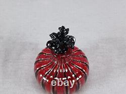 Italian Murano Cenedese Vetri Red Black & Clear Filigrana Perfume Bottle