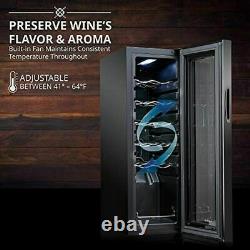 Ivation 12 Bottle Compressor Wine Cooler Refrigerator withLock Large Freestandin