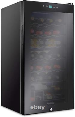 Ivation 28 Bottle Compressor Wine Cooler Refrigerator WithLock Large Freestandin