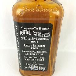 Jack Daniels Tennessee Whiskey Bottle Bar Display Amber Glass Black Label Large