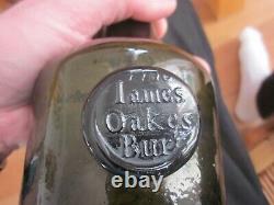 James Oakes Bury 1770 Dated English Black Glass Cylinder Wine Bottle