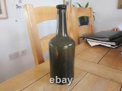 James Oakes Bury 1770 Dated English Black Glass Cylinder Wine Bottle