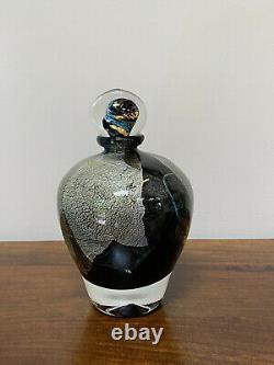 Jean-Claude Novaro Hand Blown Black Metallic Art Glass Sculpture Bottle