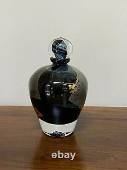 Jean-Claude Novaro Hand Blown Black Metallic Art Glass Sculpture Bottle