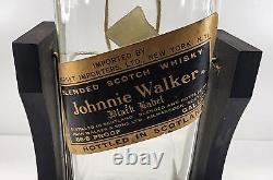 Johnnie Walker EMPTY large bottle Gallon Black Label glass scotch swing cradle