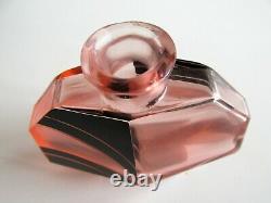 KARL PALDA CZECH/BOHEMIAN CUT GLASS PERFUME BOTTLE with Stopper ART-DECO
