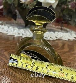 Karl Palda Art Deco Citrine Glass And Black Enamel Perfume Bottle With Stopper