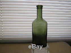 Killer Mintcirca 1800's Sand Pontil8 Sided Blob Lip Olive Black Glass Medicine