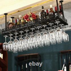Kitchen Bar Wine Storage Rack Wall Mounted Hanging Bottle Glass Holder Shelf