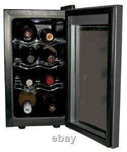 Koolatron WC20 Mirrored Glass Door Wine Cellar 20 Bottle Black