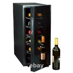 Koolatron Wine Cooler 12-Bottle Freestanding Thermoelectric Tempered Glass Door
