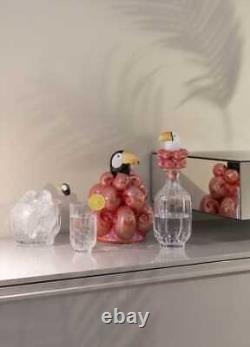 LLADRO Bottle Toucan Glass Bottle. Golden Luster