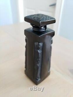 Lalique Figural Ambre D'Orsay Black Glass Perfume Bottle Chipped Presentable