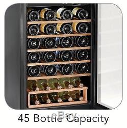 Large 45 Bottle Wine Cooler Tramontina Fridge Glass Door Adjustable Wood Shelves